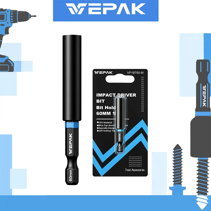 VEPAK VP1BT60-M 60MM Impact Driver Extension Bar — High Hardness High Strength and Durable