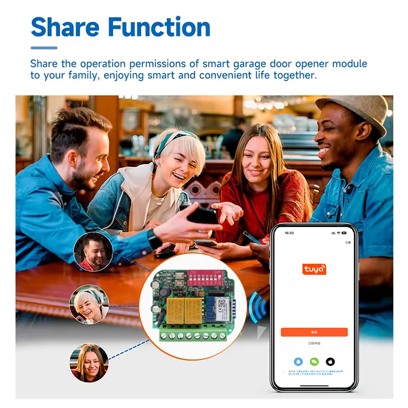 Universal Tuya WiFi Smart Switch Receiver Garage Door Gate Remote Control Receiver 300-868MHz 315MHz 433MHz 868MHz 9-30V 85-250V