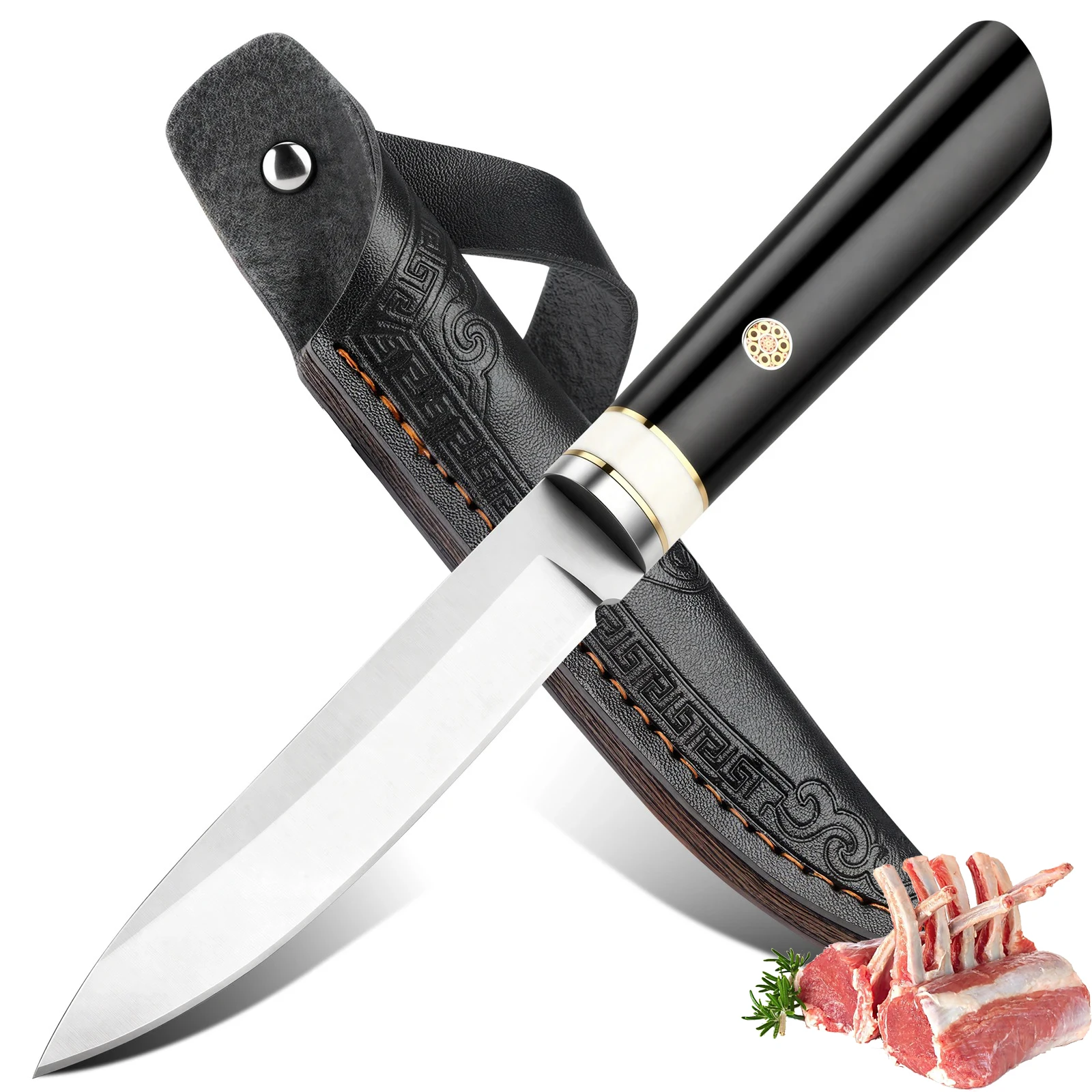 Professional kitchen knife chefs bone cutting knife with knife sheath kitchen knife for cutting fruits meat and cooking purposes