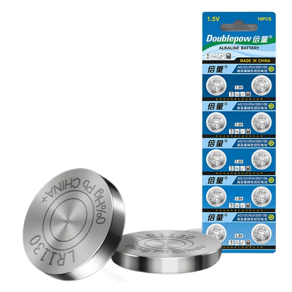 2-30pcs Doublepow AG10 Batteries LR1130 LR54 L1131 SR1130 High Capacity Button Cell Coin Battery for Watches Calculators Lasers