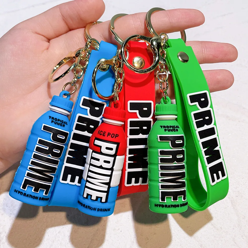 Creativity Prime Drink Model Keychain Cute Schoolbag Pendant Car Key Ornaments Keyring Accessories Jewelry Toy Gift for Friends