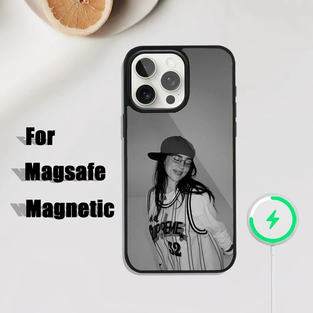 B-BillieS Singer  Phone Case For iPhone 16,15,14,13,12,11,Plus,Pro,Max Mini Magsafe Magnetic Wireless Charging