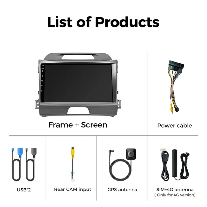 Android 16 Car Radio Multimedia Video Player For KIA Sportage 3 2010 2011 - 2016 Navigation GPS Wireless Carplay Auto All in one