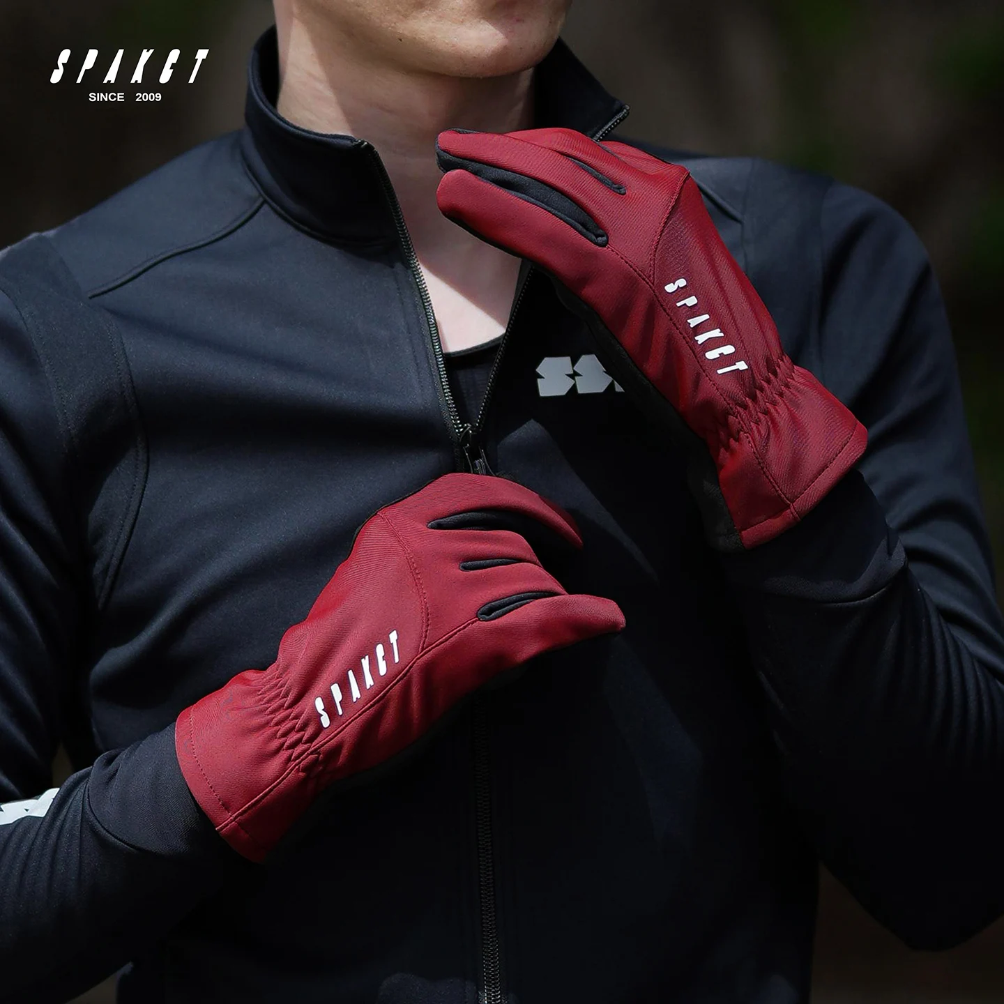 Spakct-Windproof Cycling Gloves, Anti-skid, Shock Absorption, Long Fingered, Road Bike, Touch Screen, Warmth, Winter, 2025
