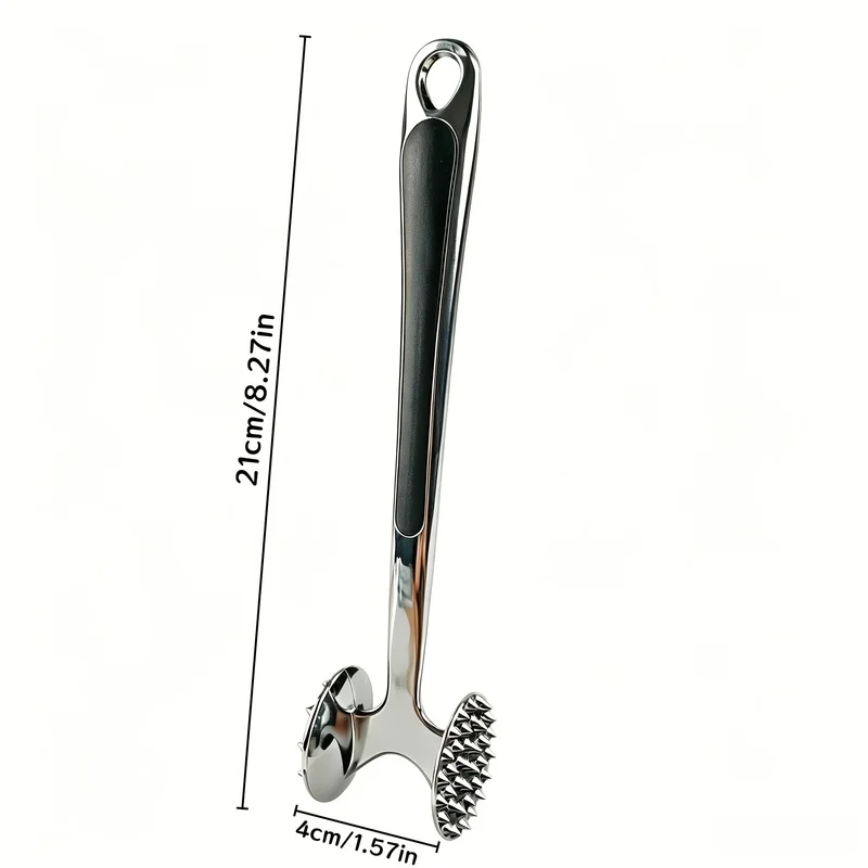 1pc Heavy Duty Dual Sided Meat Tenderizer, Non Slip Handle Steak Hammer, Kitchen BBQ Meat Mallet for Pork Chicken Lamb