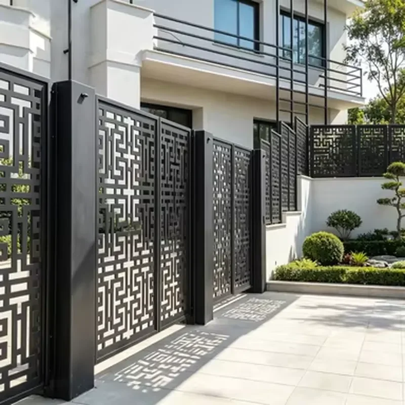 Modern Aluminum Alloy Cut Foldable Privacy Screens for Outdoor Garden Home Decor