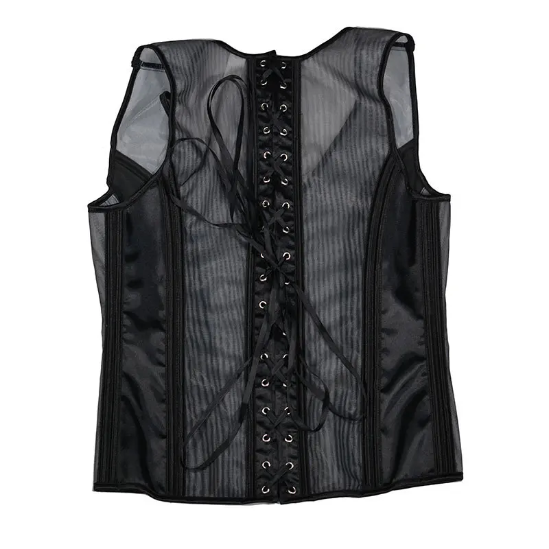 Aismz Men's Shapers Underwear Slim Tank Top Shapewear Chest Binder Waistcoat Vest Jacket Steampunk Gothic Corset Men Clothing