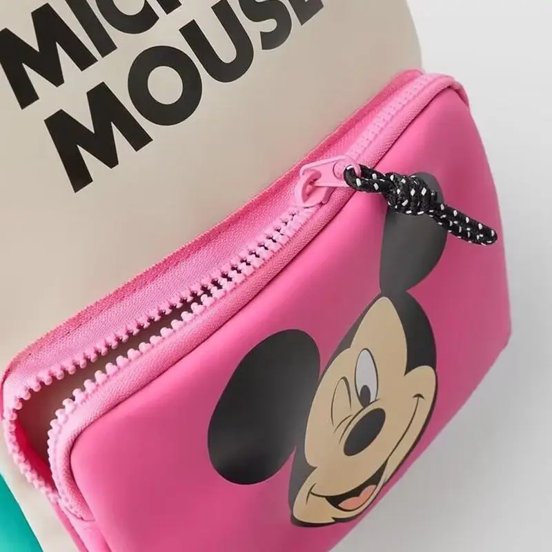 Mochila escolar de Disney Stitch para niños, morral de viaje impermeable con dibujos animados de Minnie Mouse y Mickey, a la moda, novedad