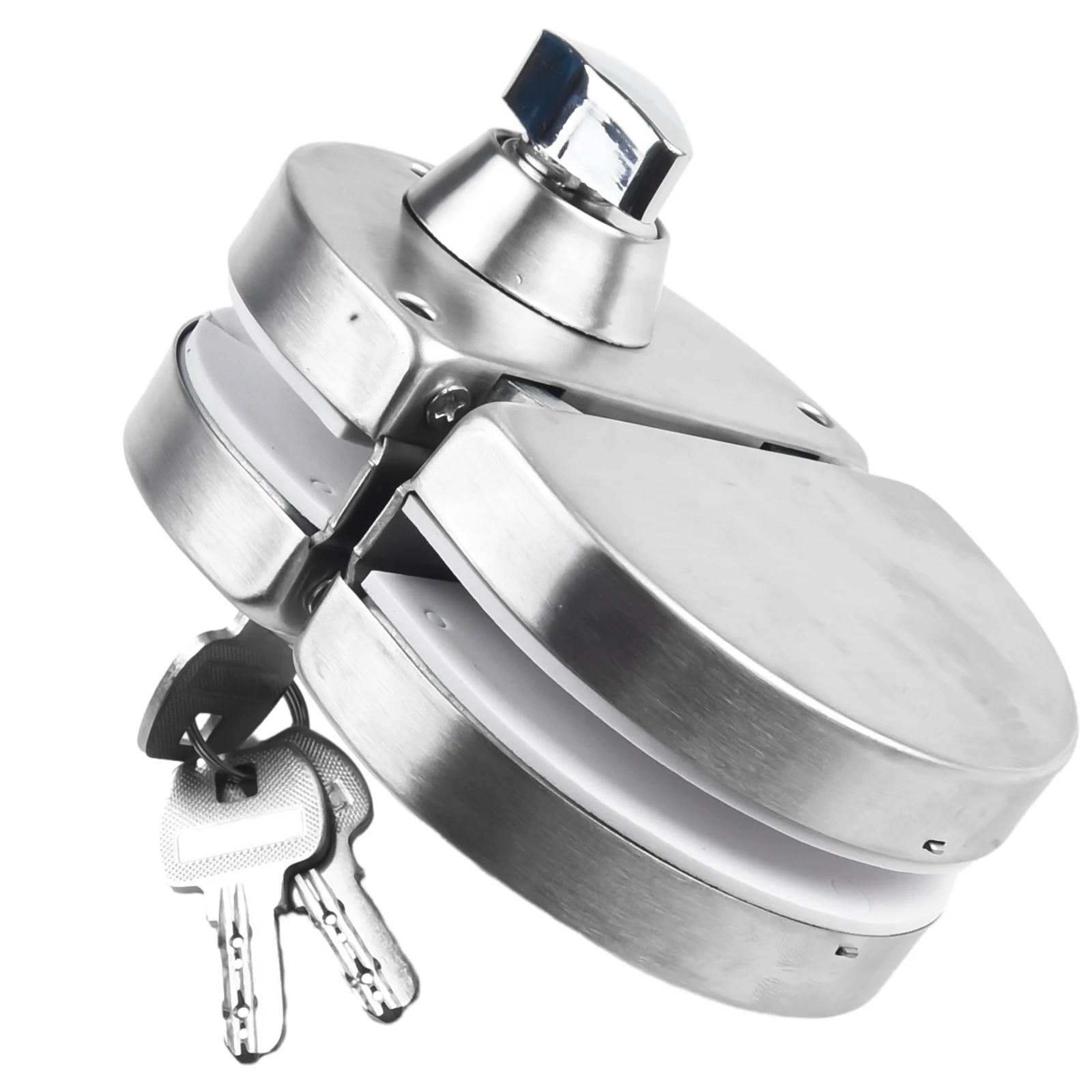 Sliding Glass Door Lock in Stainless Steel with Double Bolts Comes with 3 Keys No Punching Needed for Easy Installation