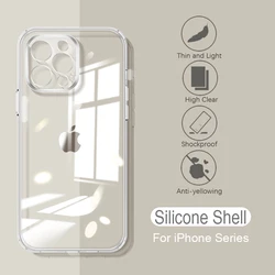 Funda de silicona suave ultrafina para iPhone 14 13 12 Mini 11 Pro XS Max X XR SE 2022 2020 7 8 6S 6 Plus 5 5S cubierta trasera transparente delgada