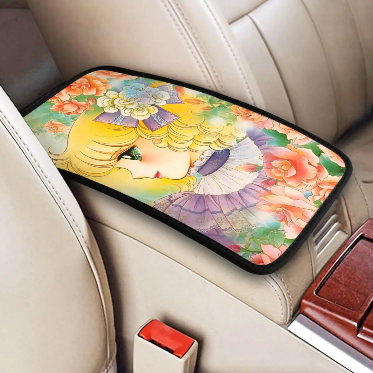 Candy Candy Cartoon Center Console Cover Pad for Cars Cartoon Auto Interior Waterproof Armrest Cover Mat Storage Box Pad Cushion