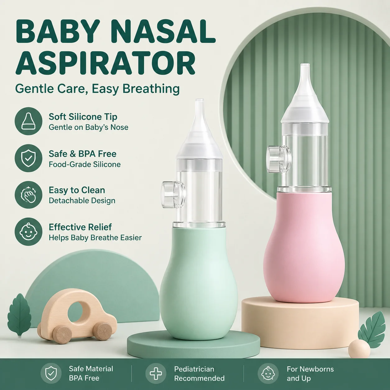 Born Silicone Baby Safety Nose Cleaner Vacuum Suction Children Nasal Aspirator New Baby Care Diagnostic-tool Vacuum Sucker
