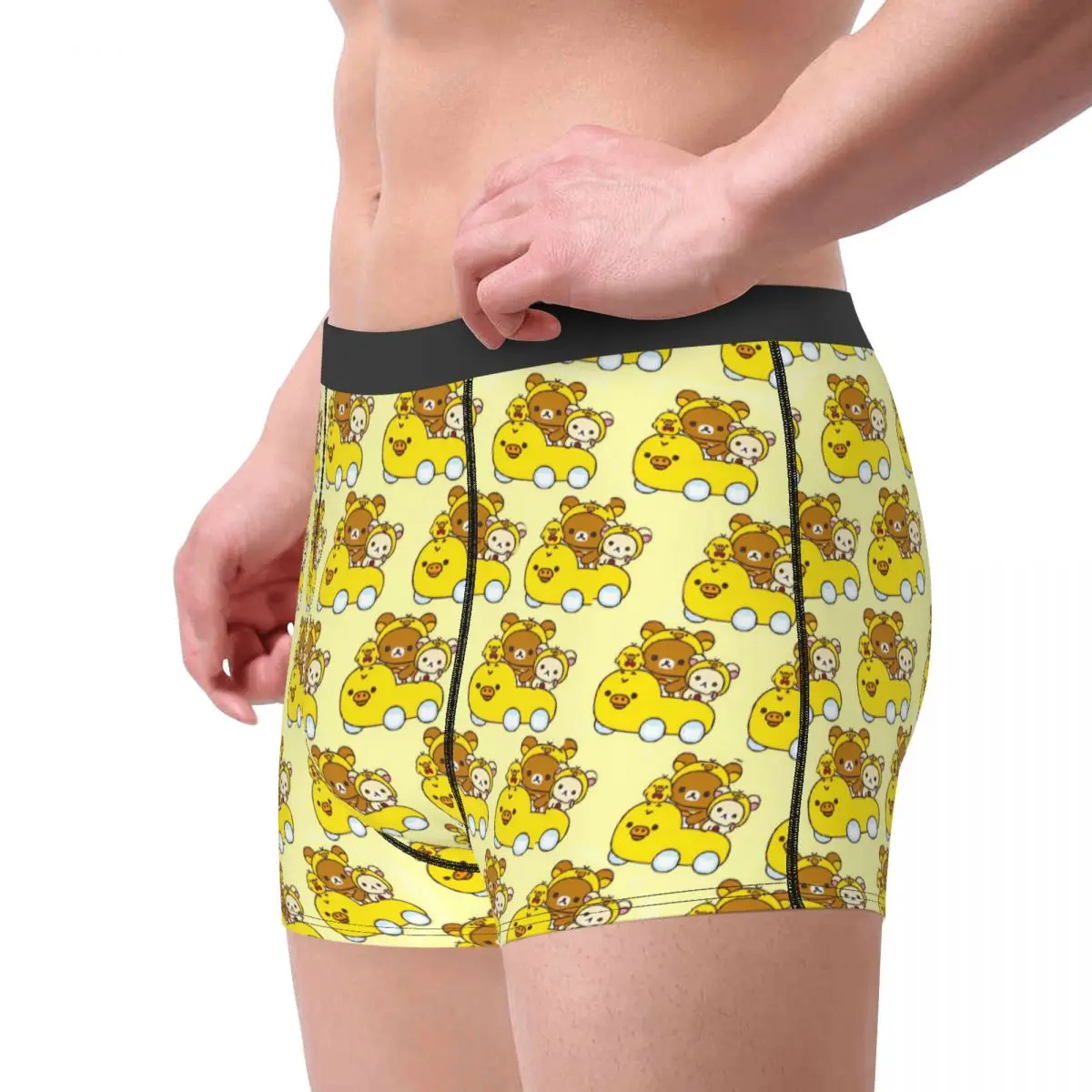 Man Rilakkuma Cartoon Underwear Sexy Boxer Shorts Panties Male Soft Underpants Plus Size