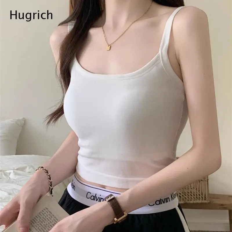 Women's Sexy Crisscross Backless Crop Top - Sleeveless Ribbed Knit Square Neck Camisole with Built-in Bra for Summer Party
