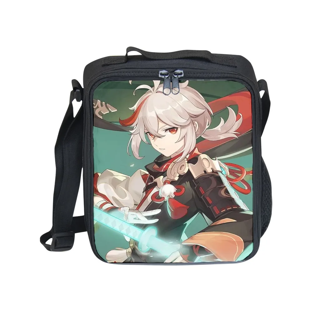 Trendy Crossbody Game Genshin Impact Lunchbox Thermal insulation Food Lunch Bag 3D Print Picnic Insulated Handbags Ice Bags