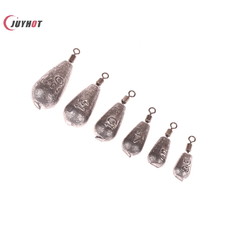 10pcs Lead Sinker Reverse Fishing Lead Rotating Eight-shaped Ring Fishing Lead Sinker Sliding Lead Water Drop Lead Sinker