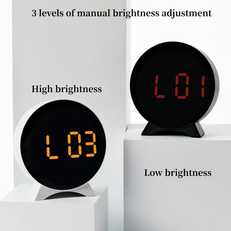 LED منبه رقمي على مدار الساعة تاريخ الأسبوع عرض درجة الحرارة سطوع قابل للتعديل 2 أجهزة إنذار الوضع الليلي الجدول 12/24H ساعة إلكترونية