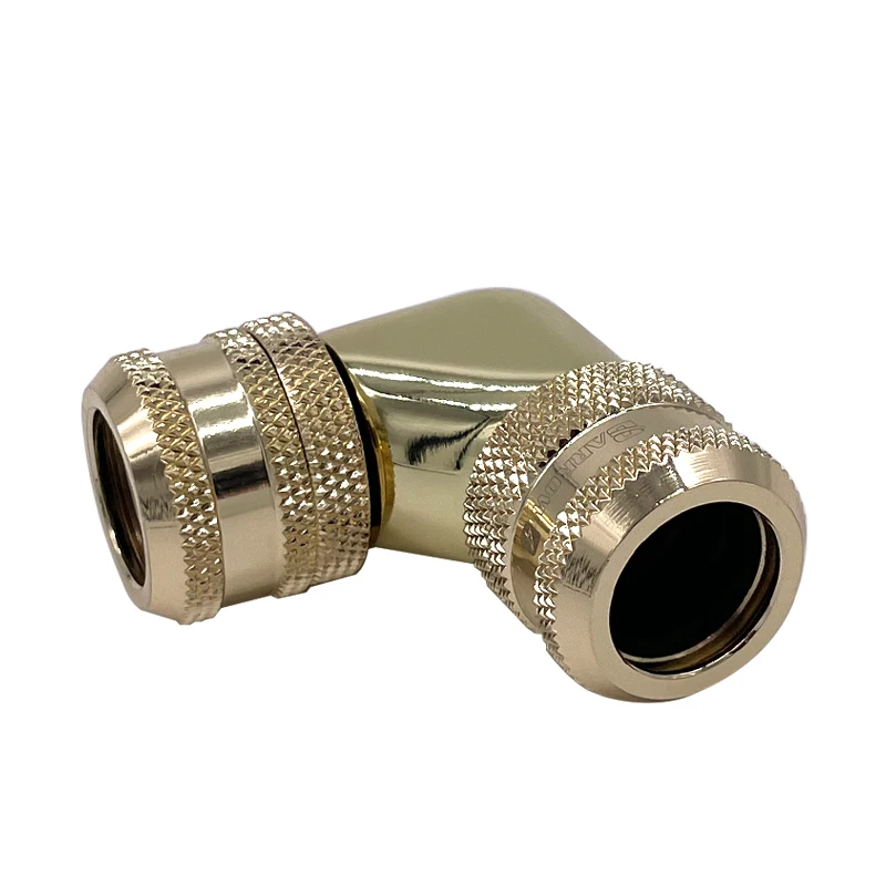 BARROW Goud G1/4' draad Dual 90 Graden Roterende Fitting Adapter Roterende 90 Hoek Adapters gebruik voor 12/14/16 MM Harde Buis