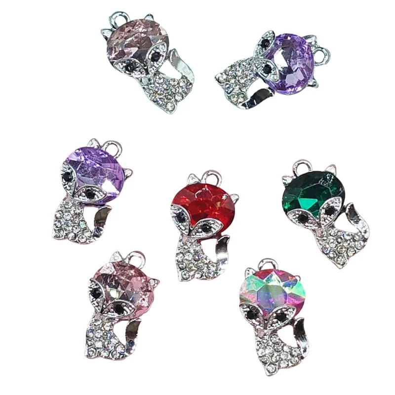 20pc set Colorful Alloy Fox Pendant Korean StyleDIYHandwoven Hair Accessories Necklace