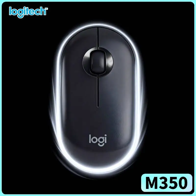Logitech M350 Portable Quiet Mouse - Ultra-Thin, 90% Noise Reduction, Dual Mode, 10m Range, PC Mac iPad Fit