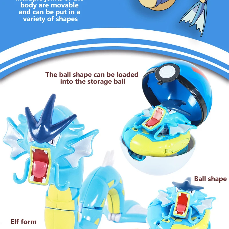 Pokemon Transform Poké Ball Pikachu Pokeball Charizard Bulbasaur Figuren Spielzeug Ornamente Mewtwo Gengar Modellpuppe Kindergeschenke – Detail 17