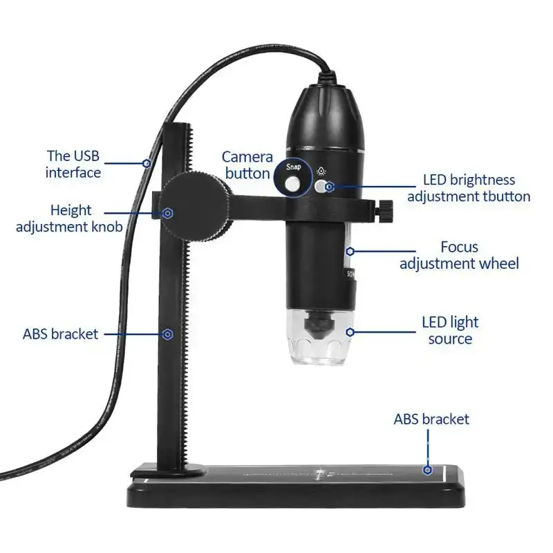 

1600X 3 in 1 Digital Microscope USB Electronic Microscope For Soldering With 8 LEDs Zoom Camera Magnifier For MAC Android PC