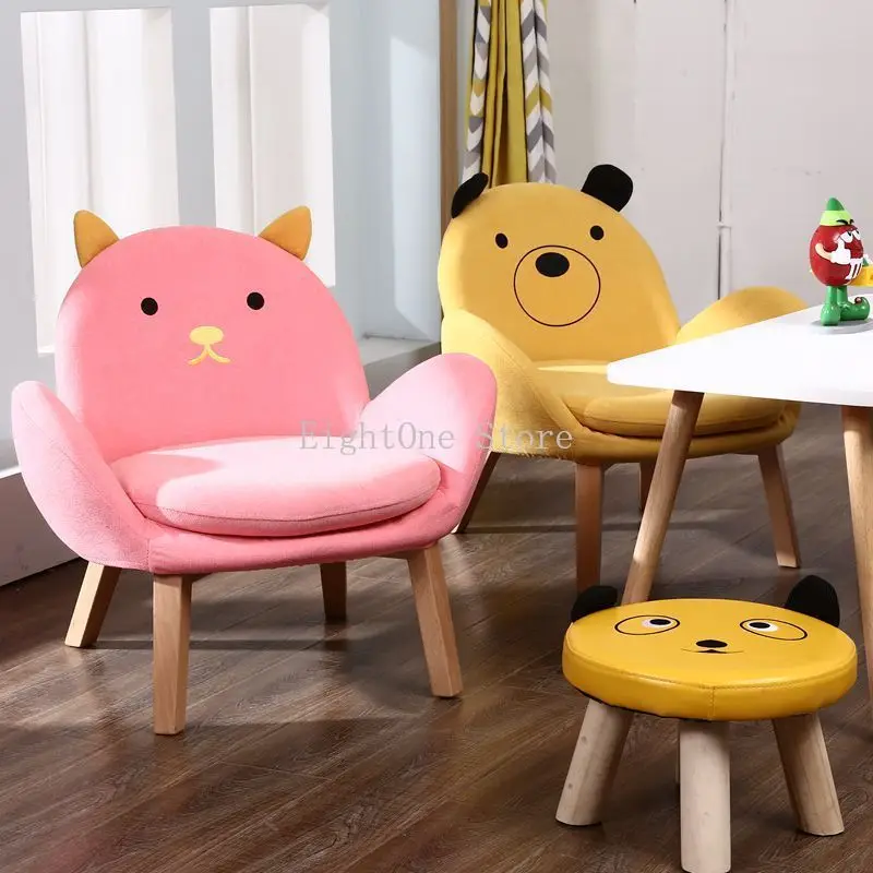 1-10 Age Children Sofa Chair Kids Washable Small Floor Seat Armchair Mini Sac Stool Cotton Linen Cute Cartoon Baby Furniture