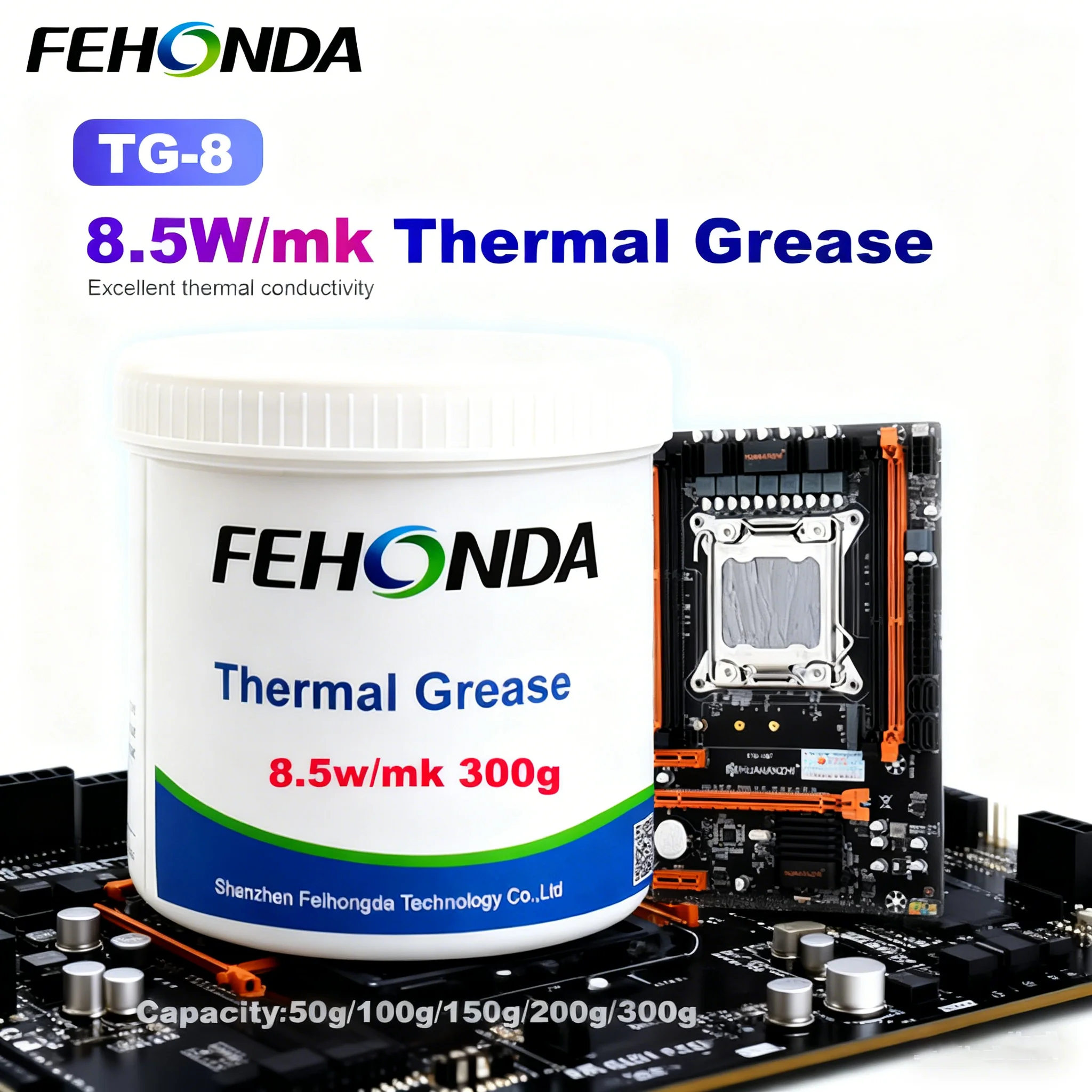 FEHONDA TG-8 Термопаста 8,5 Вт/м.K Высокопроизводительная термопаста Термопроводящая силиконовая смазка для охлаждения игрового процессора и графического процессора