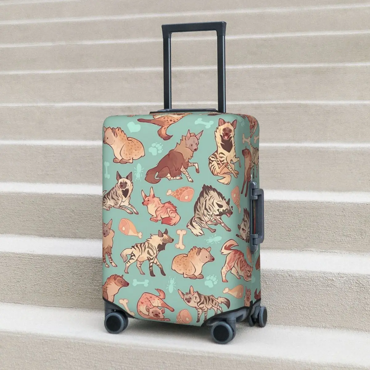 

Защитный чехол для чемодана Hyenas In Minty, эластичные защитные чехлы для багажа для путешествий на 18-32 дюйма