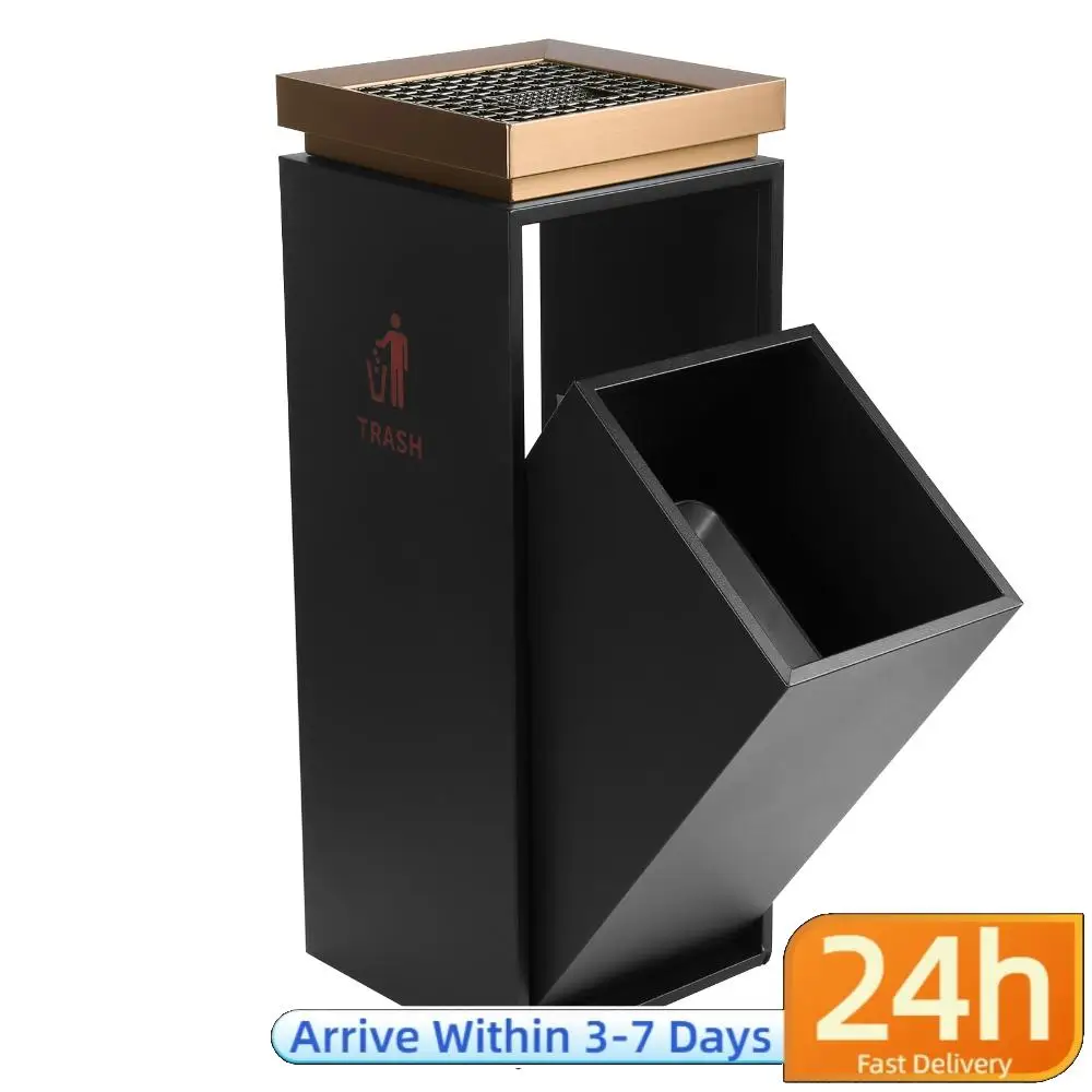 

Outdoor Commercial Waste Container with Ashtray/Lid with Removable Inner Bucket 29.53x11.02x11.02in for Parks Public Spaces