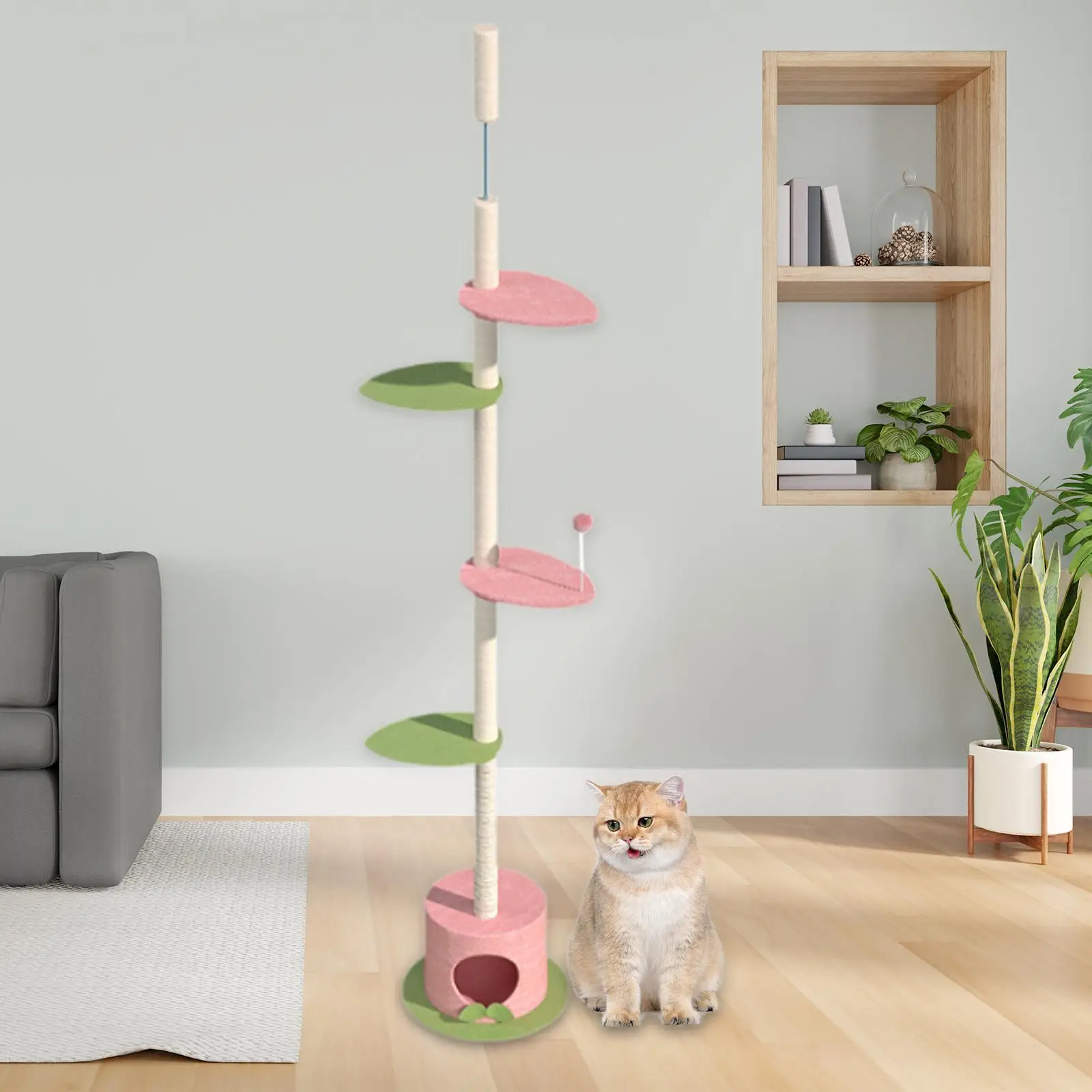 

Cat Tree Cat Furniture Condo Cat Shelves 102.36'' Cat Climbing Frame Sisal Scratch Post for Rest Indoor Cats Leaping Climbing