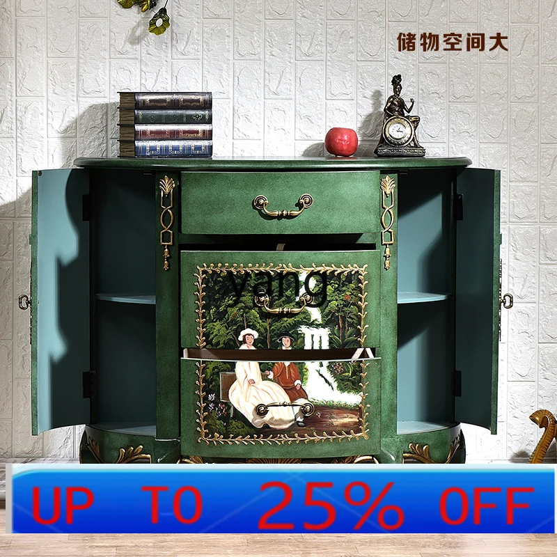 

LH semicircular entrance hand-painted side cabinet living room sofa foyer bedroom dresser storage cabinet