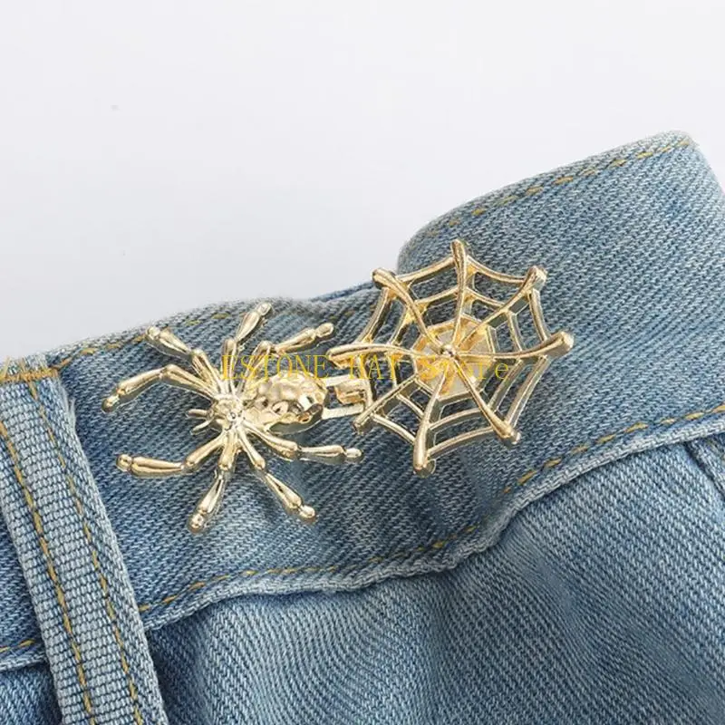 

49MF, 3 шт., регулируемые затяжки на талию, металлическая паутина, джинсы, пуговицы для затягивания талии, брюки, штырь для