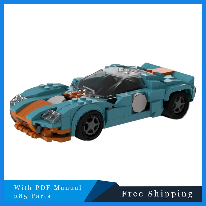 

285 PCS Hot Selling MOC Creative Cool Blue Supercar Modular Building Blocks Model For Boys Education Assembly Toy Birthday Gifts