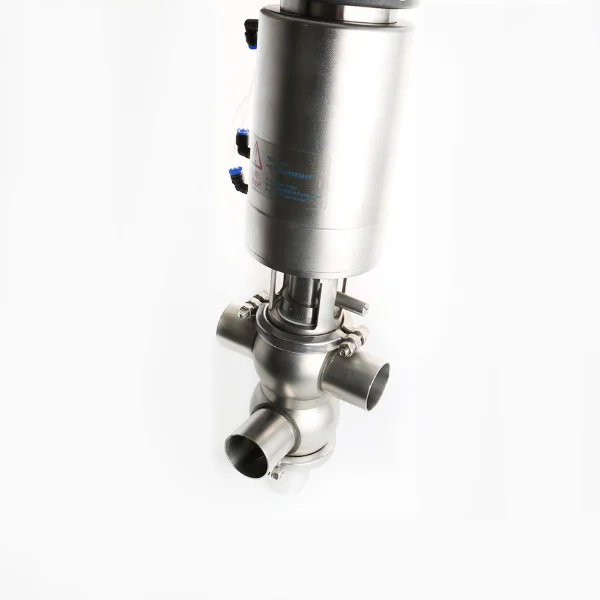 Sanitary Stainless Steel Clamped Two-Seat Anti-Mixing Valve with Smart Head