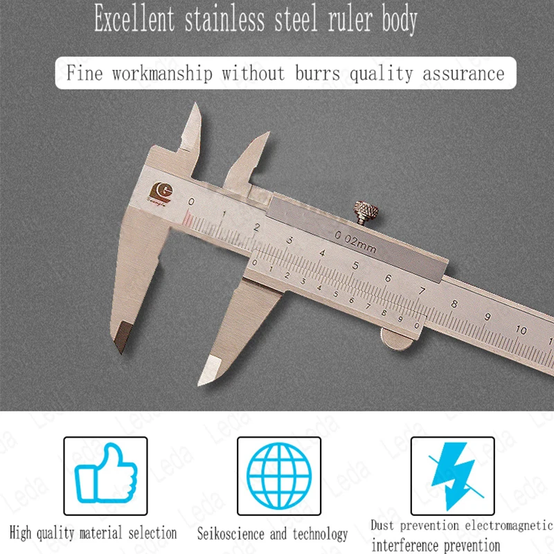 1 buah skala Vernier baja tahan karat standar nasional Lndustrial 150/200/300/600/1000mm berskala Vernier