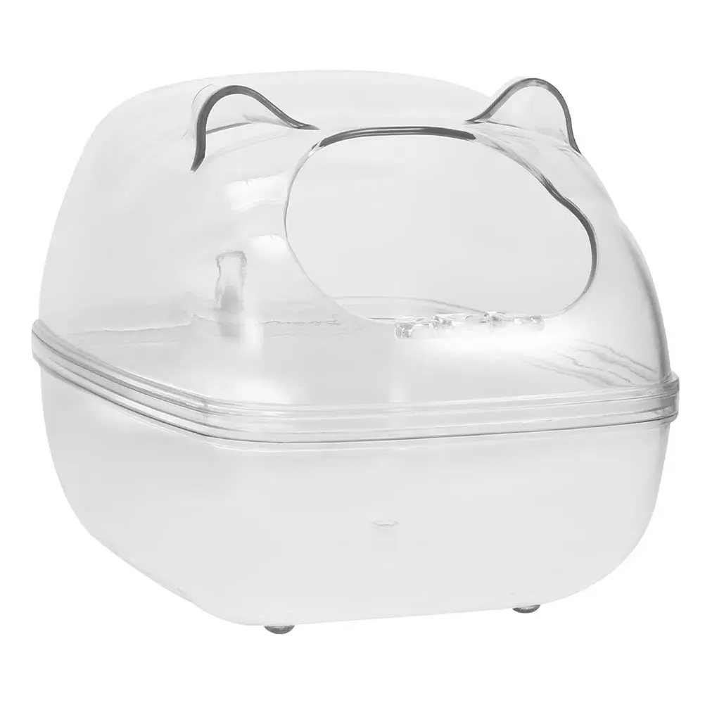 

1Pcs Hamster Bath Basin Transparent Small Pet Bath Container Creative Shape Pet Bathroom Toilet Hamster Bathing Tub