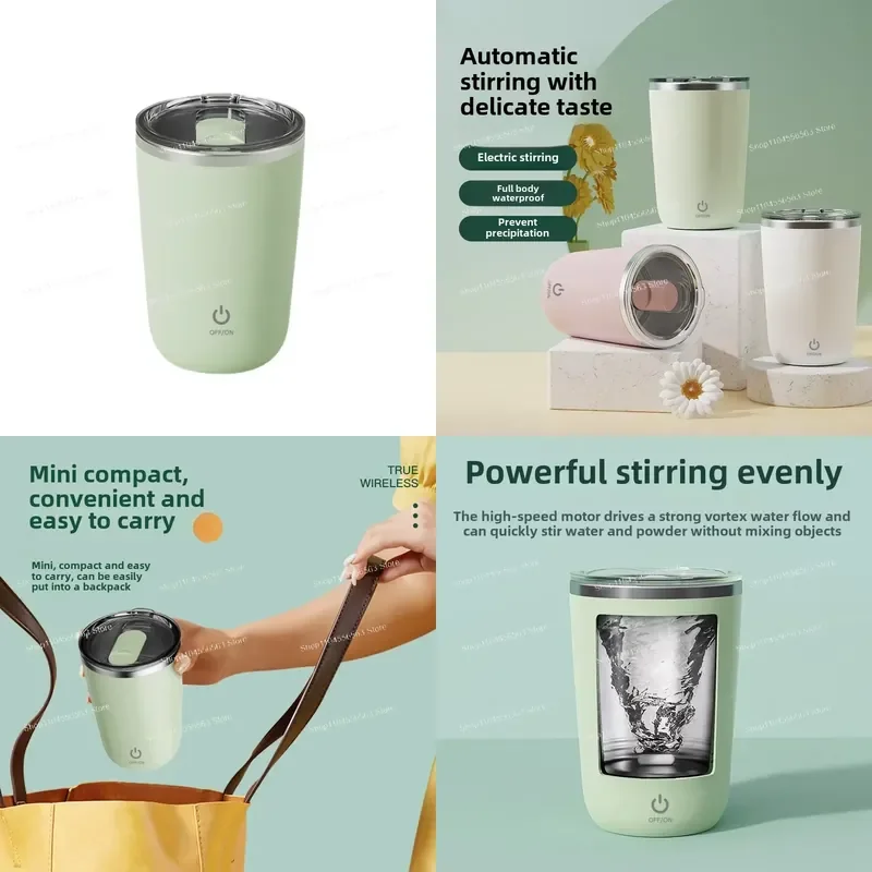 Automatic mixing cup, portable, coffee cup, rechargeable model, electric stainless steel water cup