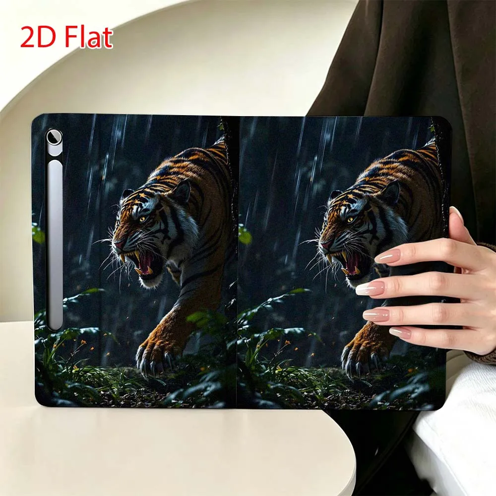 Tiger Art Pattern Soft For Samsung Galaxy Tab S11 S10 S9 S8 S7 S6 A9 A8 A11 Lite FE Plus Pen Tray Tablet Case