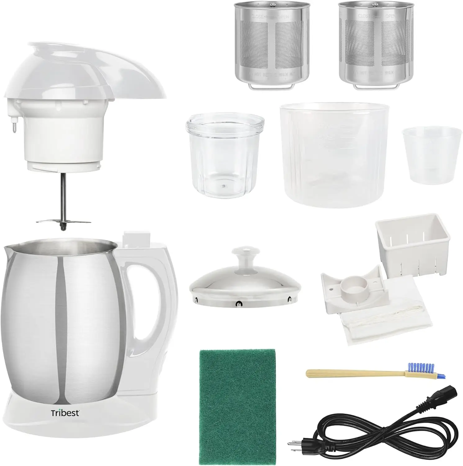 Soja SB-132 automatique et autre fabricant de lait à base de plantes avec kit de tofu (blanc/acier inoxydable)