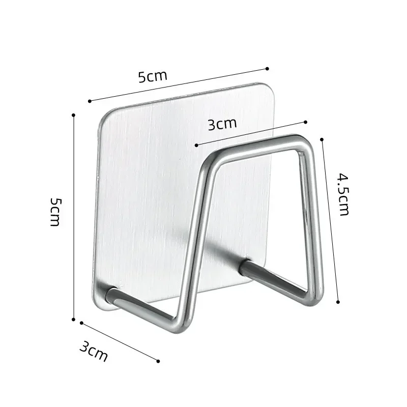 Soporte de esponjas de acero inoxidable para fregadero de cocina, estante de secado autoadhesivo, ganchos de pared para el hogar, organizador de