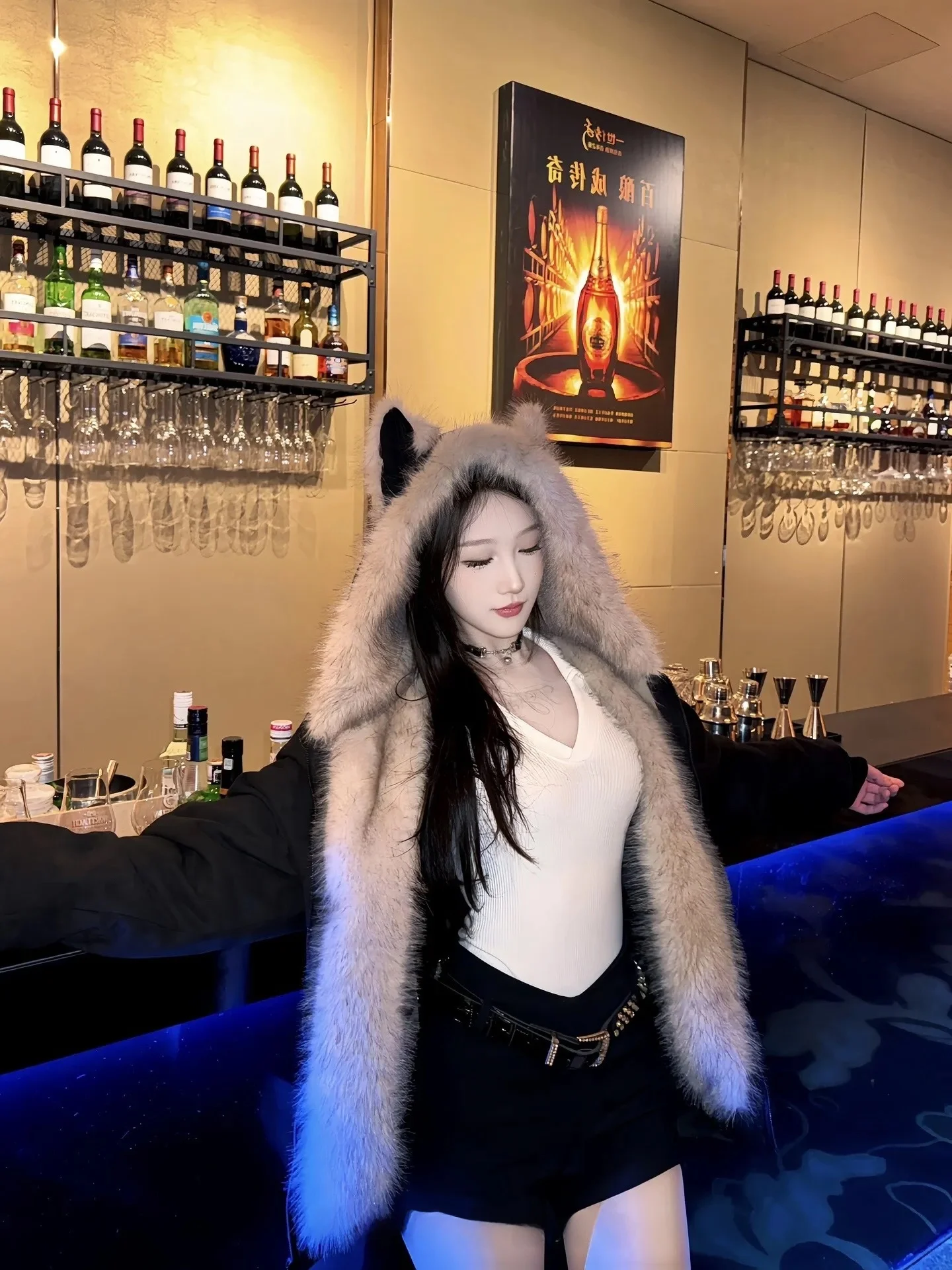 

Пуховик для пар с большим меховым воротником, зимний, теплый, дышащий, водонепроницаемый, антистатический, легкий, китайский стиль