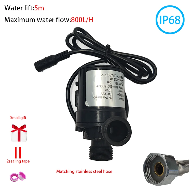 Mini DC water pump 12V 24V silent water pump brushless motor diving aquarium water pump fish tank garden pond fountain