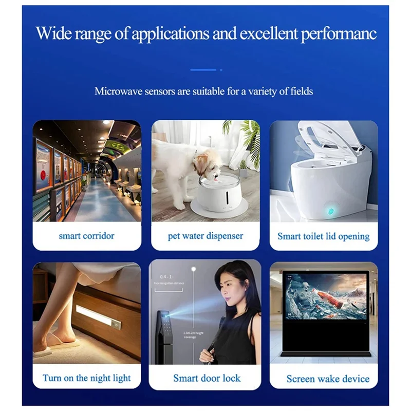 AA60-5,8 ГГц Датчик присутствия человека Микродвижение человеческого тела Датчик 10 м Расстояние Обнаружение человека Переключатель присутствия тела B