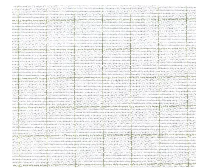 Aida Cloth Cross Stitch Fabric, White and Orange Grid, Best Quality, , 14CT, 50x50cm - view 2