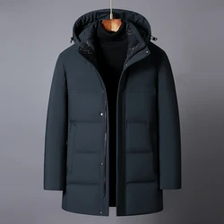 Winter Down Jackets for Men 2023 New Brand Casual Middle Aged Men's Puffer Coats Winter Thick Warm Plus Size Feather Parkas