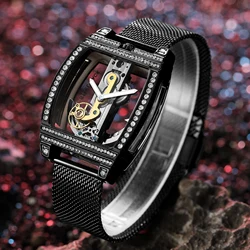 2025 Luxury Transparent Automatic Mechanical Watch Men Steampunk Skeleton Self Winding Steel Leather Men's Clock Watches montre