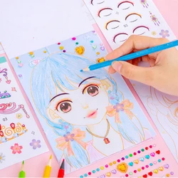Creative Makeup Painting Book Children's Fun Handmade DIY Princess Make-up Dress-up Dress-up Book Stickers Girl Birthday Gifts