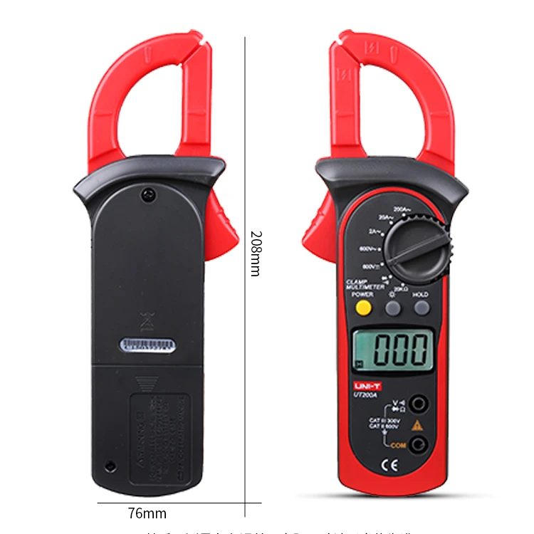 

UT200A/UT200B/UT201/UT204 Высокоточные цифровые клещи Мультиметр Амперметр