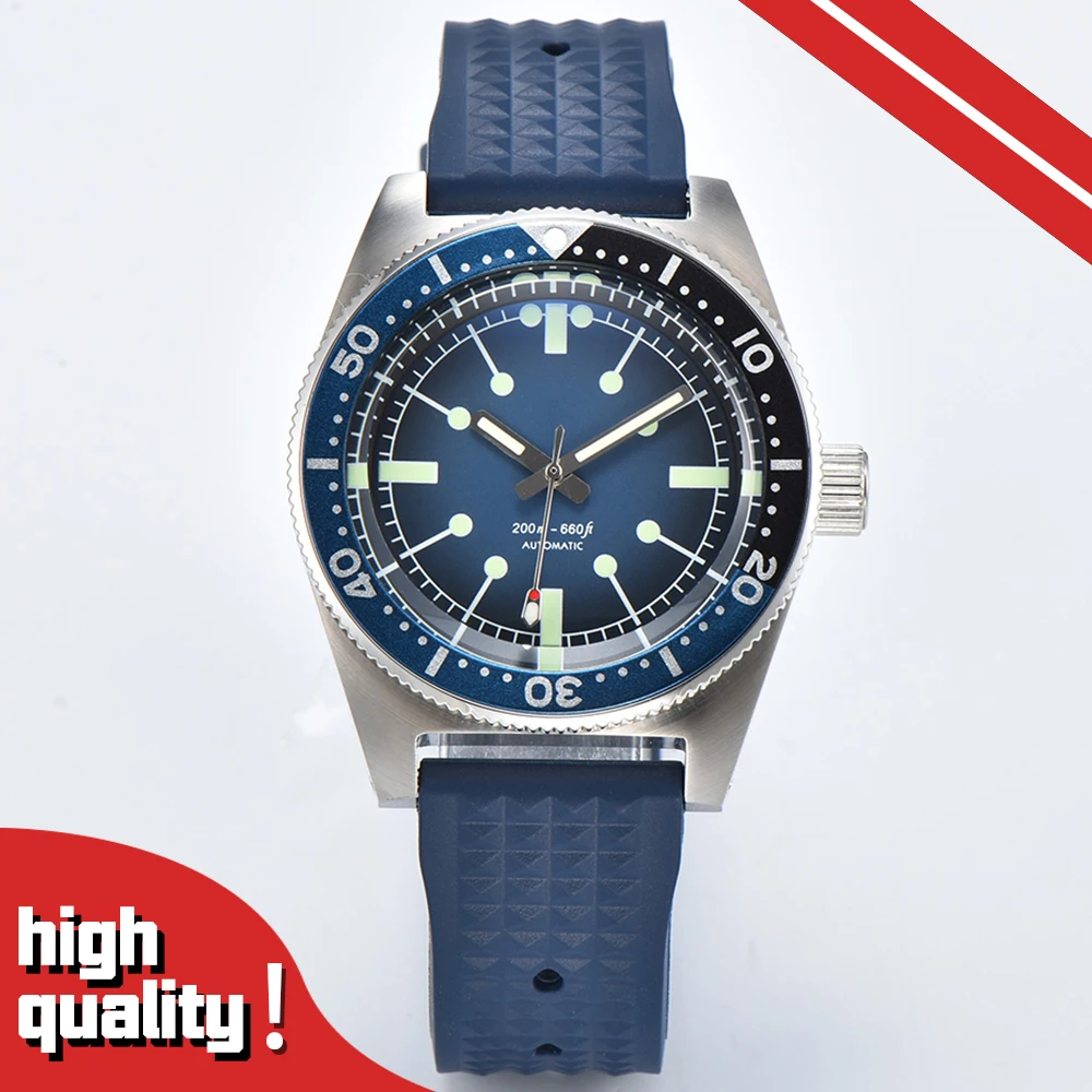 New style 40mm Men's diving watch NH35 automatic mechanical Luminous sapphire waterproof Single rotation